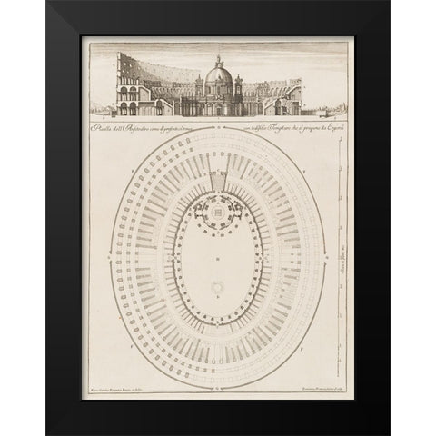 Antiquities of Pola, Ancient Blueprints XI Black Modern Wood Framed Art Print by Unknown