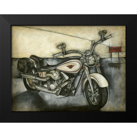 Motorcycle Memories I Black Modern Wood Framed Art Print by Goldberger, Jennifer