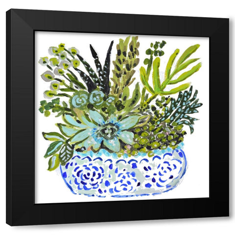 Succelents I Black Modern Wood Framed Art Print by Fields, Karen