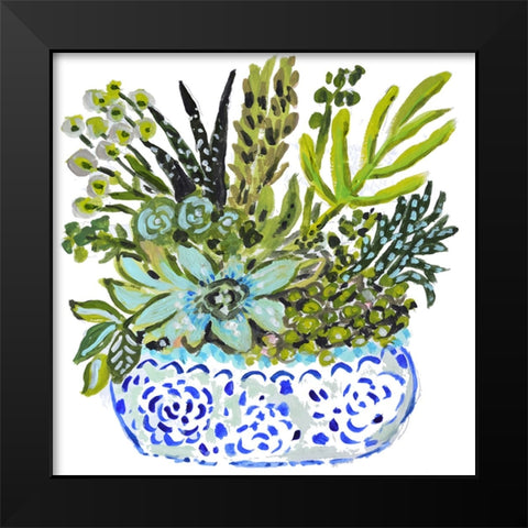 Succelents I Black Modern Wood Framed Art Print by Fields, Karen