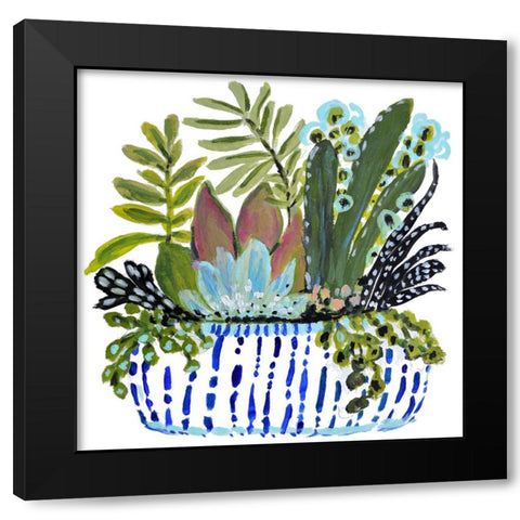 Succelents II Black Modern Wood Framed Art Print by Fields, Karen