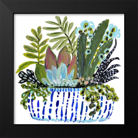 Succelents II Black Modern Wood Framed Art Print by Fields, Karen