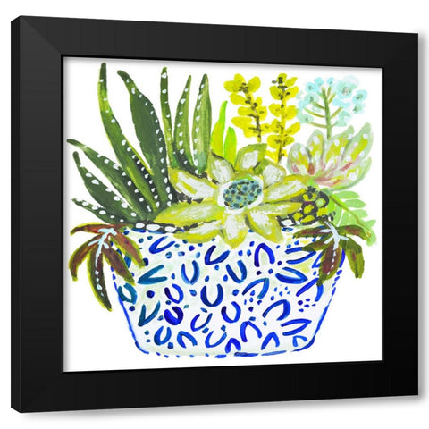 Succelents IV Black Modern Wood Framed Art Print with Double Matting by Fields, Karen