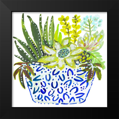 Succelents IV Black Modern Wood Framed Art Print by Fields, Karen