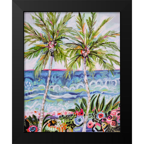 Tropical Vibes II Black Modern Wood Framed Art Print by Fields, Karen
