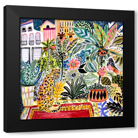 Jungle Cat Landscape I Black Modern Wood Framed Art Print by Fields, Karen