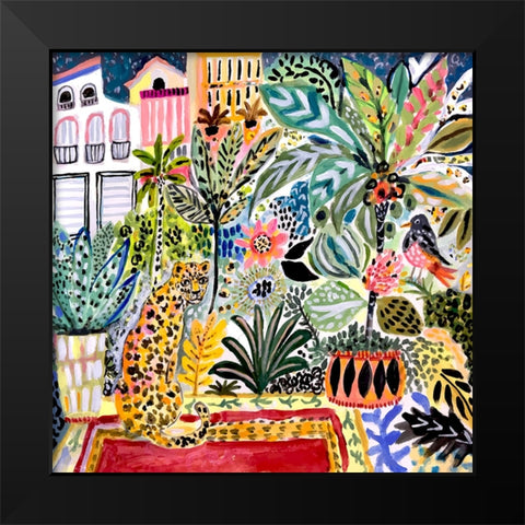 Jungle Cat Landscape I Black Modern Wood Framed Art Print by Fields, Karen