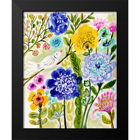 Morning Bird Black Modern Wood Framed Art Print by Fields, Karen