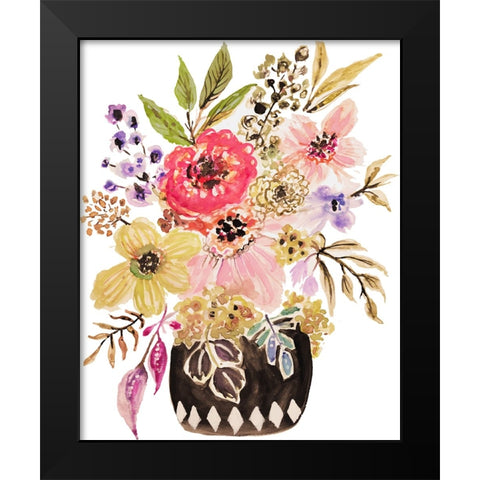 Black Floral Vase III Black Modern Wood Framed Art Print by Fields, Karen