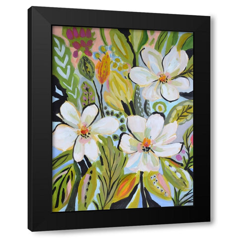Magnolia Garden Black Modern Wood Framed Art Print with Double Matting by Fields, Karen
