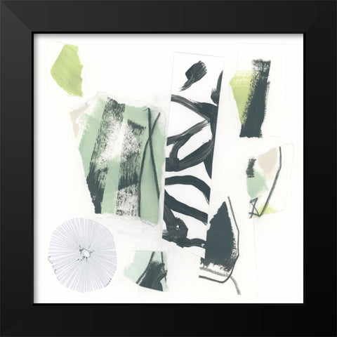 Green Garnet I Black Modern Wood Framed Art Print by Vess, June Erica