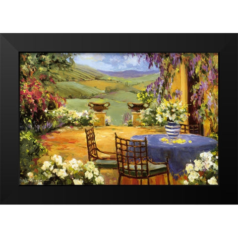 Countryside Terrace Black Modern Wood Framed Art Print by Stevens, Allayn