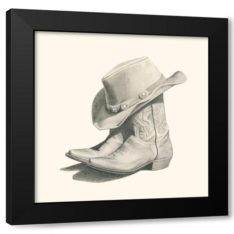 Sams boots II Black Modern Wood Framed Art Print by Popp, Grace