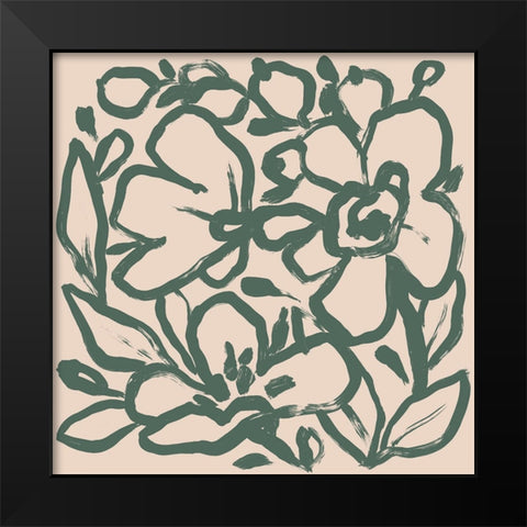 Terra Floral II Black Modern Wood Framed Art Print by Vess, June Erica