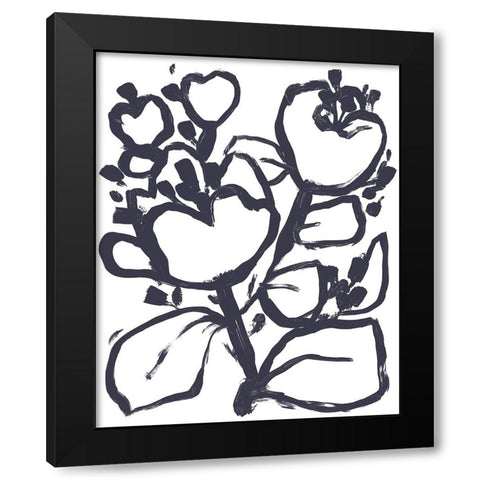 Carbon Flower I Black Modern Wood Framed Art Print by Vess, June Erica