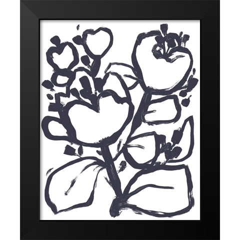 Carbon Flower I Black Modern Wood Framed Art Print by Vess, June Erica