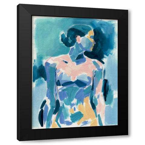 Loose Expressive Figure I Black Modern Wood Framed Art Print with Double Matting by Barnes, Victoria