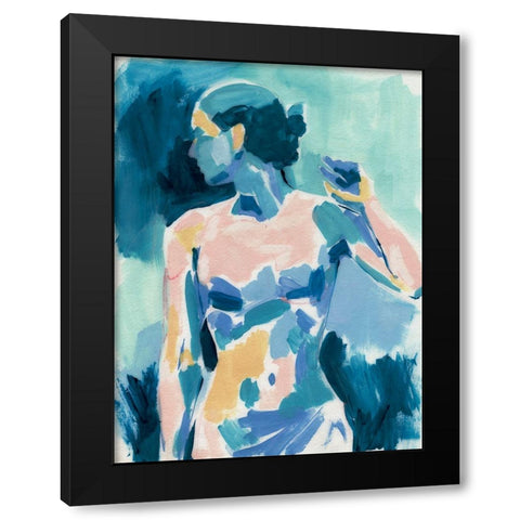 Loose Expressive Figure II Black Modern Wood Framed Art Print with Double Matting by Barnes, Victoria