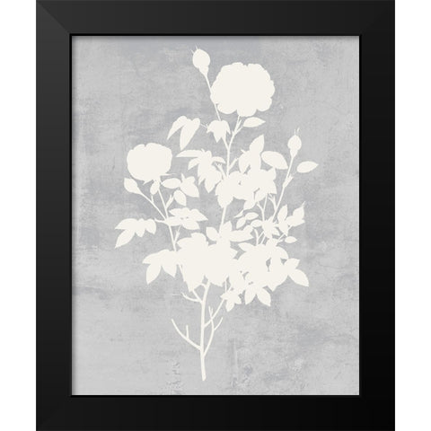 Falling Flowers II Black Modern Wood Framed Art Print by Wang, Melissa