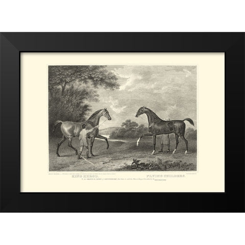 Custom King Herod And Flying Childers Black Modern Wood Framed Art Print by Scott, John