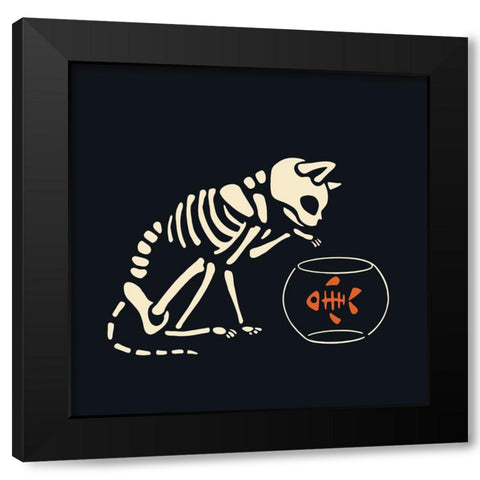 Skelepet IX Black Modern Wood Framed Art Print with Double Matting by Barnes, Victoria