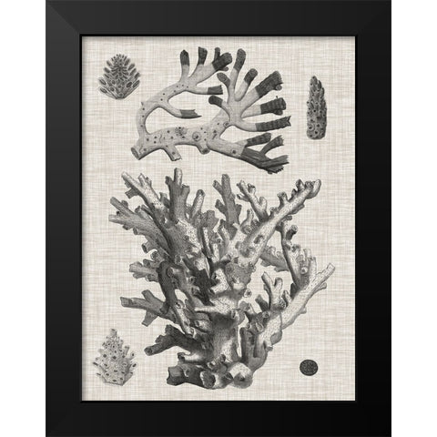 Coral on Linen I Black Modern Wood Framed Art Print by Vision Studio