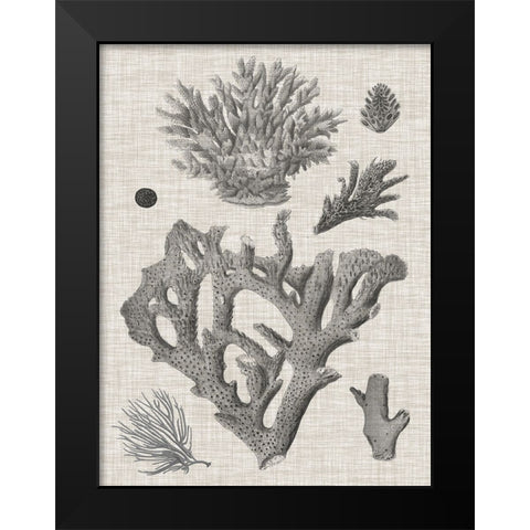 Coral on Linen II Black Modern Wood Framed Art Print by Vision Studio