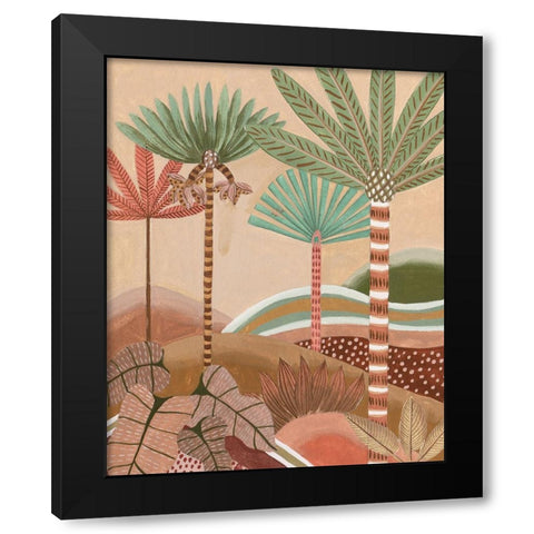 Desert Waves I Black Modern Wood Framed Art Print by Wang, Melissa