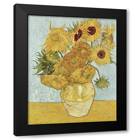 Van Gogh Sunflowers III Black Modern Wood Framed Art Print with Double Matting by Van Gogh, Vincent