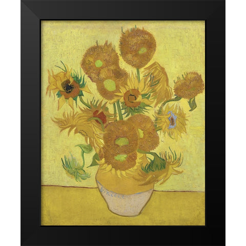 Van Gogh Sunflowers IV Black Modern Wood Framed Art Print by Van Gogh, Vincent