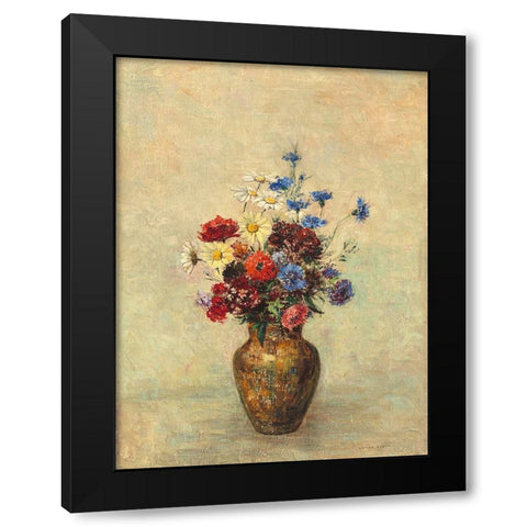 Redon Still Life I Black Modern Wood Framed Art Print by Redon, Odilon