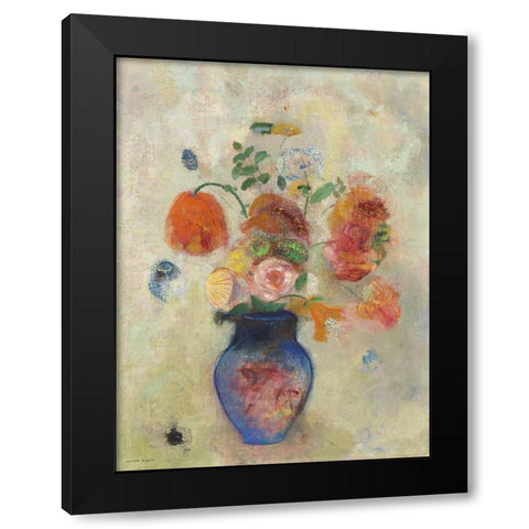 Redon Still Life III Black Modern Wood Framed Art Print with Double Matting by Redon, Odilon