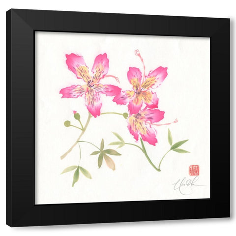 Silk III Black Modern Wood Framed Art Print with Double Matting by Rae, Nan