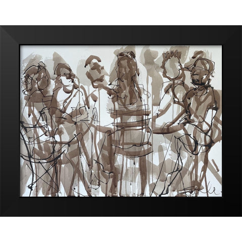 The Social Hour Black Modern Wood Framed Art Print by Ferrell, Erin McGee