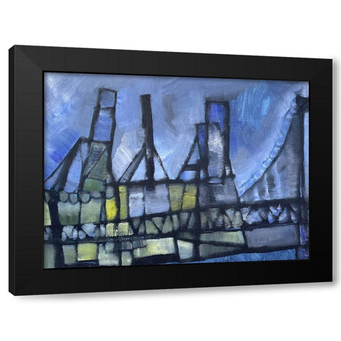 Under Construction Black Modern Wood Framed Art Print with Double Matting by Ferrell, Erin McGee