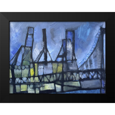 Under Construction Black Modern Wood Framed Art Print by Ferrell, Erin McGee
