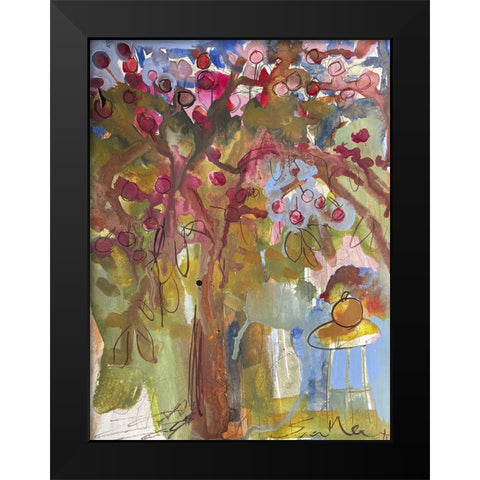 Under the Apple Tree II Black Modern Wood Framed Art Print by Ferrell, Erin McGee