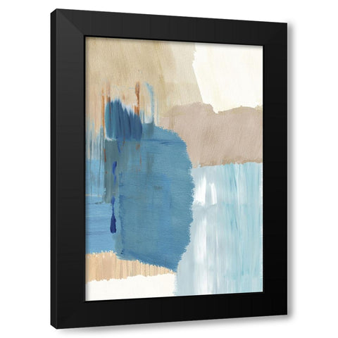 Blue Motion I Black Modern Wood Framed Art Print with Double Matting by Kouta, Flora