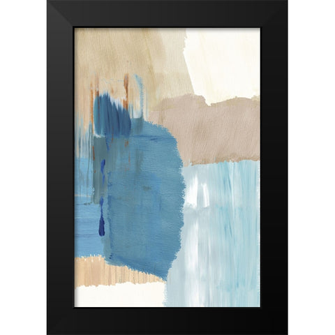 Blue Motion I Black Modern Wood Framed Art Print by Kouta, Flora