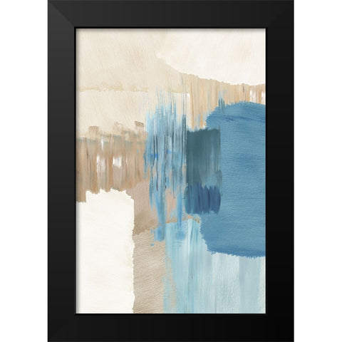 Blue Motion II Black Modern Wood Framed Art Print by Kouta, Flora