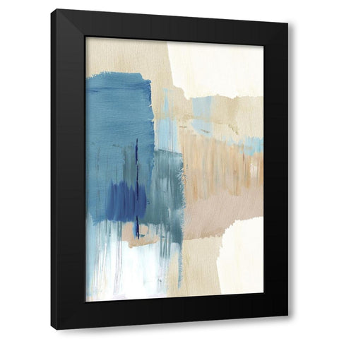 Blue Motion III Black Modern Wood Framed Art Print by Kouta, Flora