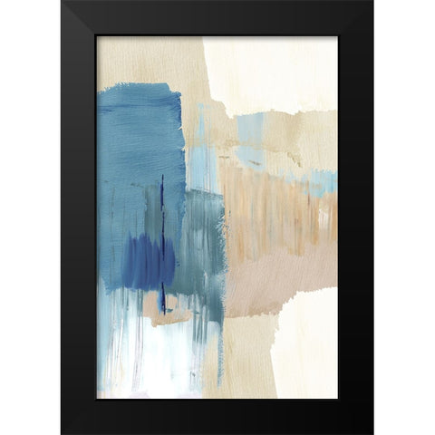 Blue Motion III Black Modern Wood Framed Art Print by Kouta, Flora