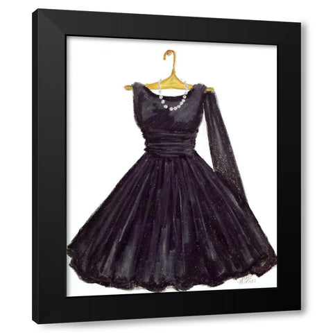 Black Dress Thread Black Modern Wood Framed Art Print by McGee, Janie