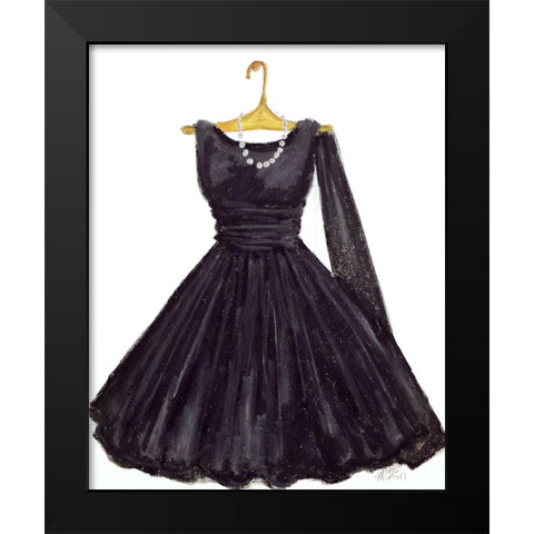 Black Dress Thread Black Modern Wood Framed Art Print by McGee, Janie