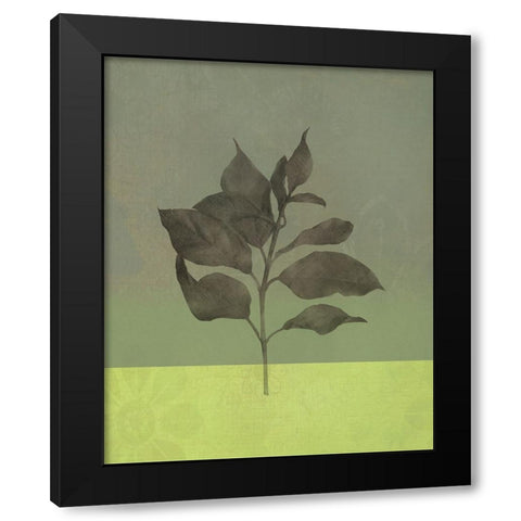 Leaves Green II Black Modern Wood Framed Art Print by Bagnato, Judi