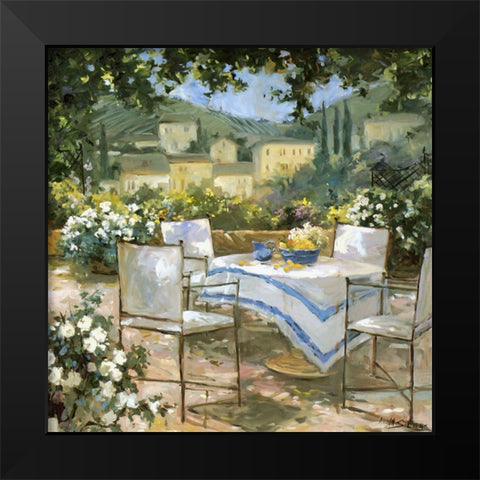 Tuscany Terrace I Black Modern Wood Framed Art Print by Stevens, Allayn