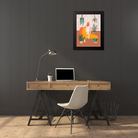 Boho Girl I Black Modern Wood Framed Art Print by Arctic Frame