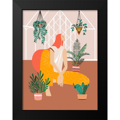 Boho Girl I Black Modern Wood Framed Art Print by Arctic Frame