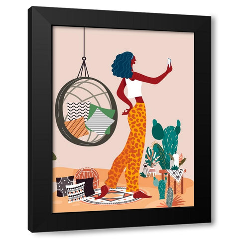 Boho Girl II Black Modern Wood Framed Art Print by Arctic Frame