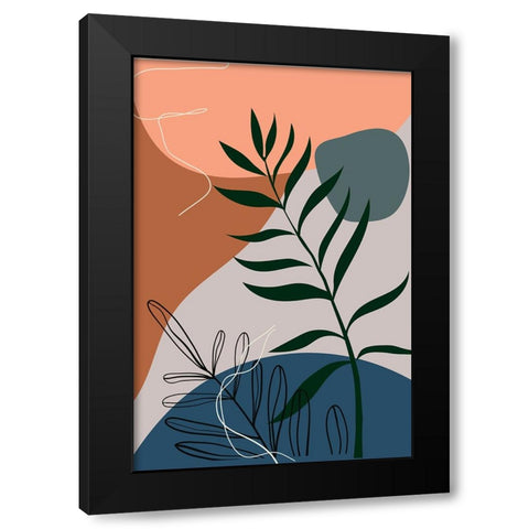 Boho Leaves I Black Modern Wood Framed Art Print by Arctic Frame